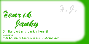 henrik janky business card